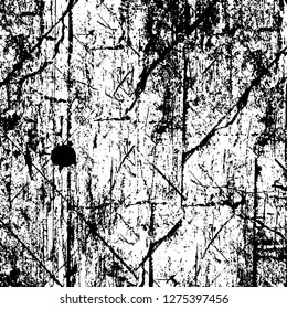 Vector grunge overlay texture. Black and white background. Abstract monochrome image includes a faded effect in dark tones