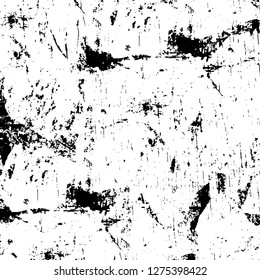 Vector grunge overlay texture. Black and white background. Abstract monochrome image includes a faded effect in dark tones