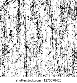 Vector grunge overlay texture. Black and white background. Abstract monochrome image includes a faded effect in dark tones