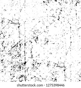Vector grunge overlay texture. Black and white background. Abstract monochrome image includes a faded effect in dark tones