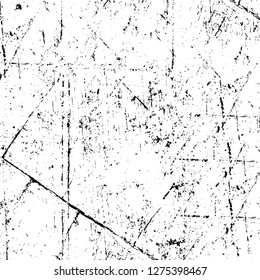 Vector grunge overlay texture. Black and white background. Abstract monochrome image includes a faded effect in dark tones