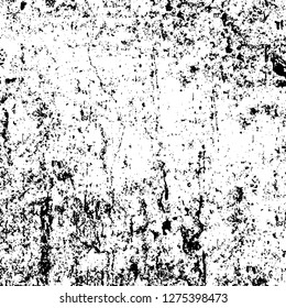 Vector grunge overlay texture. Black and white background. Abstract monochrome image includes a faded effect in dark tones