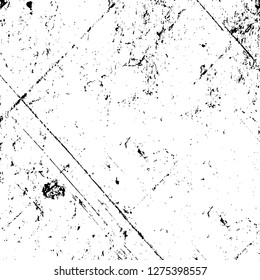 Vector grunge overlay texture. Black and white background. Abstract monochrome image includes a faded effect in dark tones