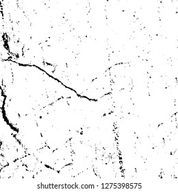 Vector grunge overlay texture. Black and white background. Abstract monochrome image includes a faded effect in dark tones