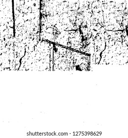 Vector grunge overlay texture. Black and white background. Abstract monochrome image includes a faded effect in dark tones