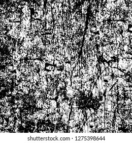Vector grunge overlay texture. Black and white background. Abstract monochrome image includes a faded effect in dark tones