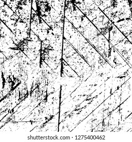 Vector grunge overlay texture. Black and white background. Abstract monochrome image includes a faded effect in dark tones