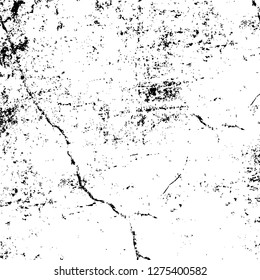 Vector grunge overlay texture. Black and white background. Abstract monochrome image includes a faded effect in dark tones