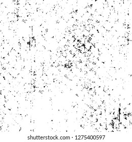 Vector grunge overlay texture. Black and white background. Abstract monochrome image includes a faded effect in dark tones