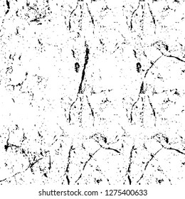 Vector grunge overlay texture. Black and white background. Abstract monochrome image includes a faded effect in dark tones