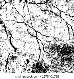 Vector grunge overlay texture. Black and white background. Abstract monochrome image includes a faded effect in dark tones