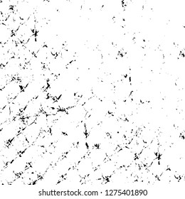 Vector grunge overlay texture. Black and white background. Abstract monochrome image includes a faded effect in dark tones