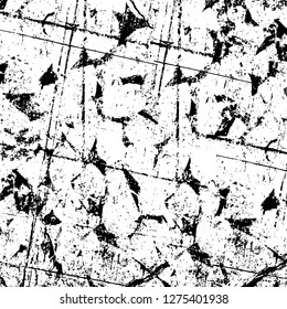 Vector grunge overlay texture. Black and white background. Abstract monochrome image includes a faded effect in dark tones