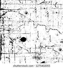 Vector grunge overlay texture. Black and white background. Abstract monochrome image includes a faded effect in dark tones