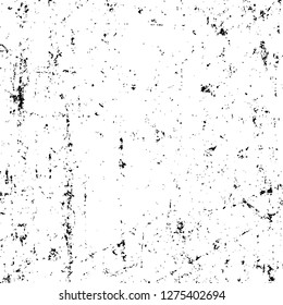 Vector grunge overlay texture. Black and white background. Abstract monochrome image includes a faded effect in dark tones