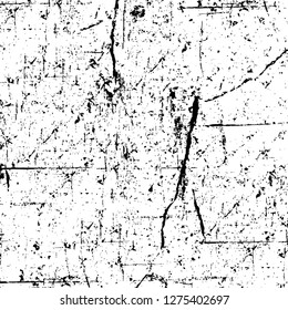 Vector grunge overlay texture. Black and white background. Abstract monochrome image includes a faded effect in dark tones
