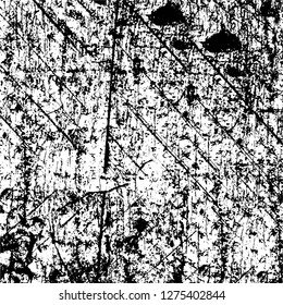 Vector grunge overlay texture. Black and white background. Abstract monochrome image includes a faded effect in dark tones