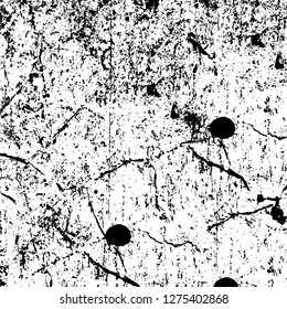 Vector grunge overlay texture. Black and white background. Abstract monochrome image includes a faded effect in dark tones