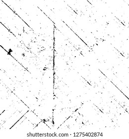Vector grunge overlay texture. Black and white background. Abstract monochrome image includes a faded effect in dark tones
