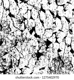 Vector grunge overlay texture. Black and white background. Abstract monochrome image includes a faded effect in dark tones