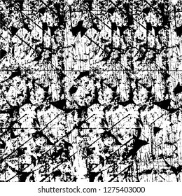 Vector grunge overlay texture. Black and white background. Abstract monochrome image includes a faded effect in dark tones