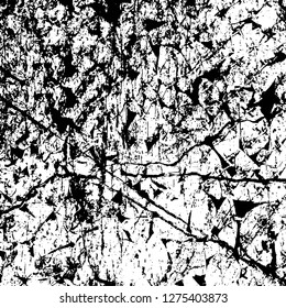 Vector grunge overlay texture. Black and white background. Abstract monochrome image includes a faded effect in dark tones