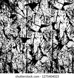 Vector grunge overlay texture. Black and white background. Abstract monochrome image includes a faded effect in dark tones