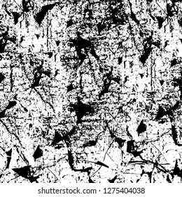 Vector grunge overlay texture. Black and white background. Abstract monochrome image includes a faded effect in dark tones
