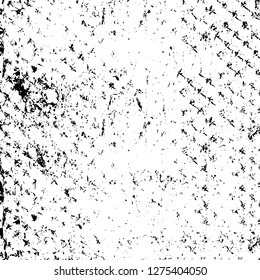 Vector grunge overlay texture. Black and white background. Abstract monochrome image includes a faded effect in dark tones