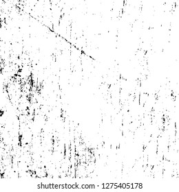Vector grunge overlay texture. Black and white background. Abstract monochrome image includes a faded effect in dark tones