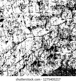 Vector grunge overlay texture. Black and white background. Abstract monochrome image includes a faded effect in dark tones