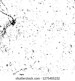 Vector grunge overlay texture. Black and white background. Abstract monochrome image includes a faded effect in dark tones