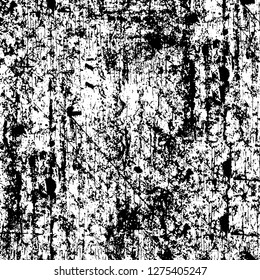 Vector grunge overlay texture. Black and white background. Abstract monochrome image includes a faded effect in dark tones