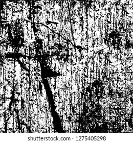 Vector grunge overlay texture. Black and white background. Abstract monochrome image includes a faded effect in dark tones