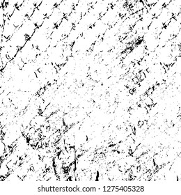 Vector grunge overlay texture. Black and white background. Abstract monochrome image includes a faded effect in dark tones