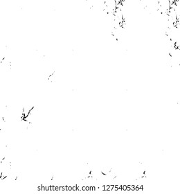 Vector grunge overlay texture. Black and white background. Abstract monochrome image includes a faded effect in dark tones