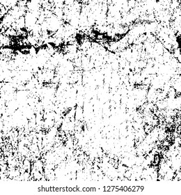Vector grunge overlay texture. Black and white background. Abstract monochrome image includes a faded effect in dark tones