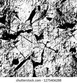 Vector grunge overlay texture. Black and white background. Abstract monochrome image includes a faded effect in dark tones
