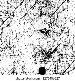 Vector grunge overlay texture. Black and white background. Abstract monochrome image includes a faded effect in dark tones