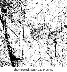 Vector grunge overlay texture. Black and white background. Abstract monochrome image includes a faded effect in dark tones