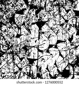 Vector Vector grunge overlay texture. Black and white background. Abstract monochrome image includes a faded effect in dark tonesgrunge overlay texture. Black and white background. Abstract monochrome
