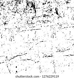 Vector grunge overlay texture. Black and white background. Abstract monochrome image includes a faded effect in dark tones