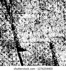Vector grunge overlay texture. Black and white background. Abstract monochrome image includes a faded effect in dark tones
