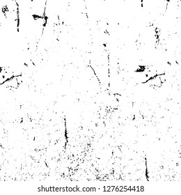 Vector grunge overlay texture. Black and white background. Abstract monochrome image includes a faded effect in dark tones