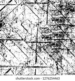 Vector grunge overlay texture. Black and white background. Abstract monochrome image includes a faded effect in dark tones