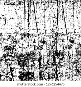Vector grunge overlay texture. Black and white background. Abstract monochrome image includes a faded effect in dark tones