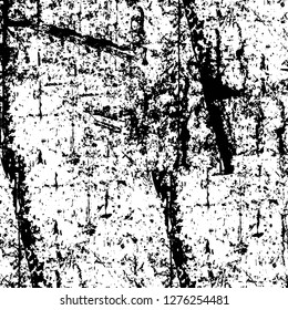 Vector grunge overlay texture. Black and white background. Abstract monochrome image includes a faded effect in dark tones