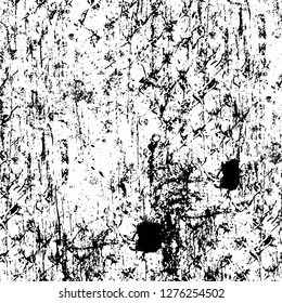 Vector grunge overlay texture. Black and white background. Abstract monochrome image includes a faded effect in dark tones