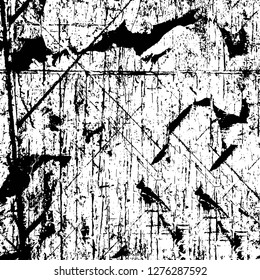 Vector grunge overlay texture. Black and white background. Abstract monochrome image includes a faded effect in dark tones