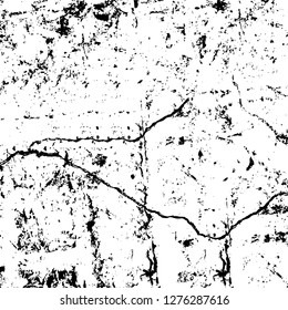 Vector grunge overlay texture. Black and white background. Abstract monochrome image includes a faded effect in dark tones